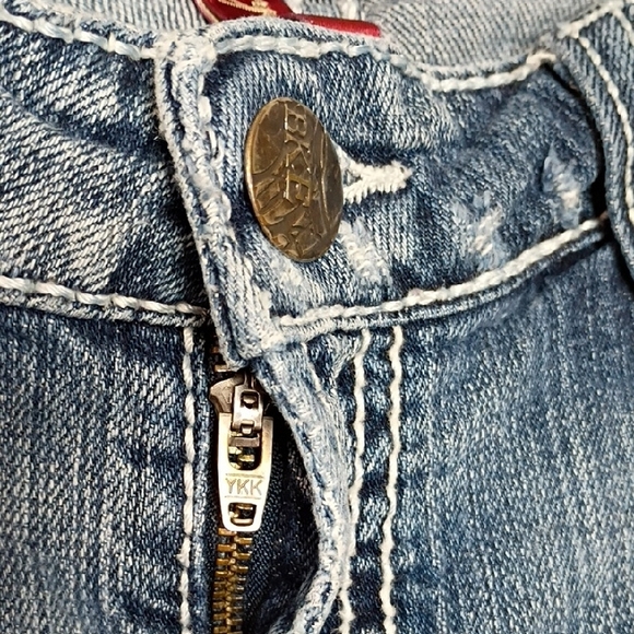 BKE Sabrina Distressed Bootcut Jeans 30x31.5 • Stretchy Holes + White Hem! - Picture 3 of 15